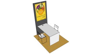 Structure de stand avec panneaux et moquette
