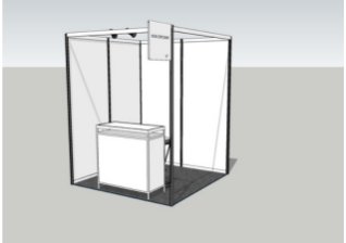 Structure de stand avec panneaux et moquette